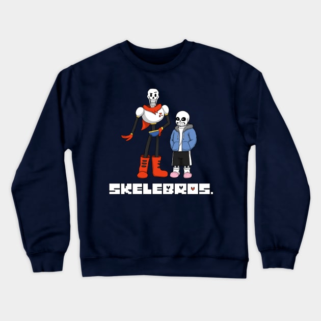 Undertale Skelebros Sans and Papyrus Crewneck Sweatshirt by halegrafx